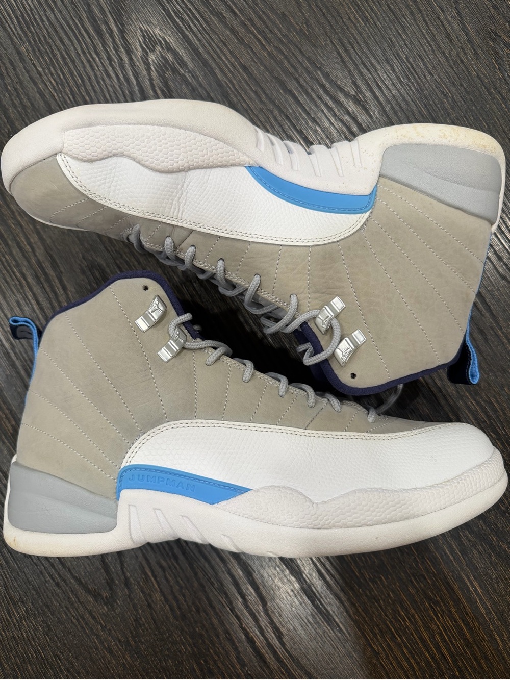 AIR JORDAN 12 XII RETRO SZ 10 WOLF GREY UNIVERSITY BLUE WHITE